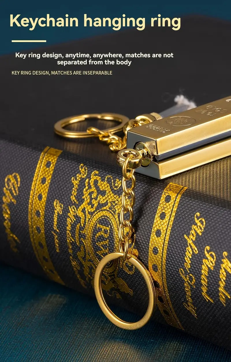 Creative Gold Brick Shape, Wanci Match Kerosene Lighter, Metal Texture, Showing Extraordinary Taste, Holiday Birthday Gift Choice Thanksgiving Gifts (no Kerosene)