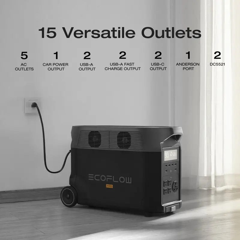 ECOFLOW Qi2 Rapid 5000mAh with Portable Power Station DELTA Pro 3600 (Separate Shipment), X-Stream 162Mins Fast Charging, 5 Ways to Charge, 3600Wh Lifepo4 Power Station,