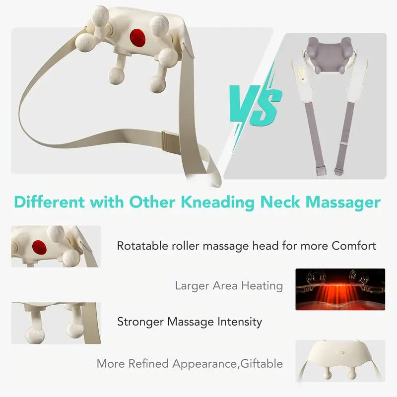 SKG Neck Massager for Deep Tissue, 6D Cordless Shiatsu Neck And Shoulder Massager with Heat for Neck Back Shoulder Legs Electric Kneading Massage Use At Home Office Car Gifts for Men Women