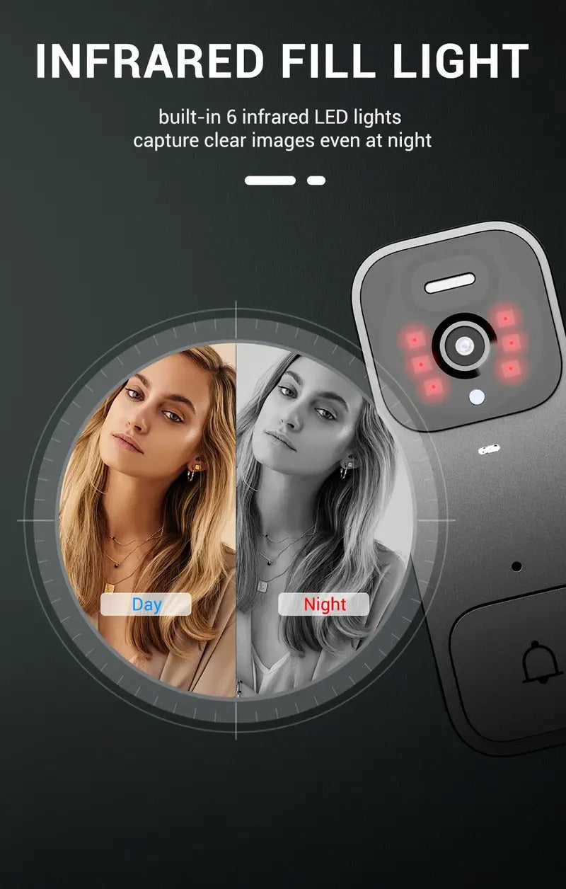 Smart Video Doorbell with 4.3" Display: No WiFi Needed & 128GB Storage | 300K Pixel Auto-Capture + 3+ Month Battery | 90-Min Charging - Home Security System for Apartments/Houses