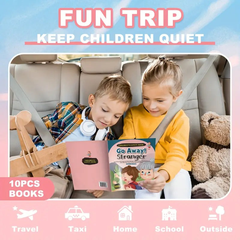 [10pcs Kids Safety Books] 10pcs Fun and Easy Learning English Picture Book Series: Safety Knowledge in Different Scenarios for Kids