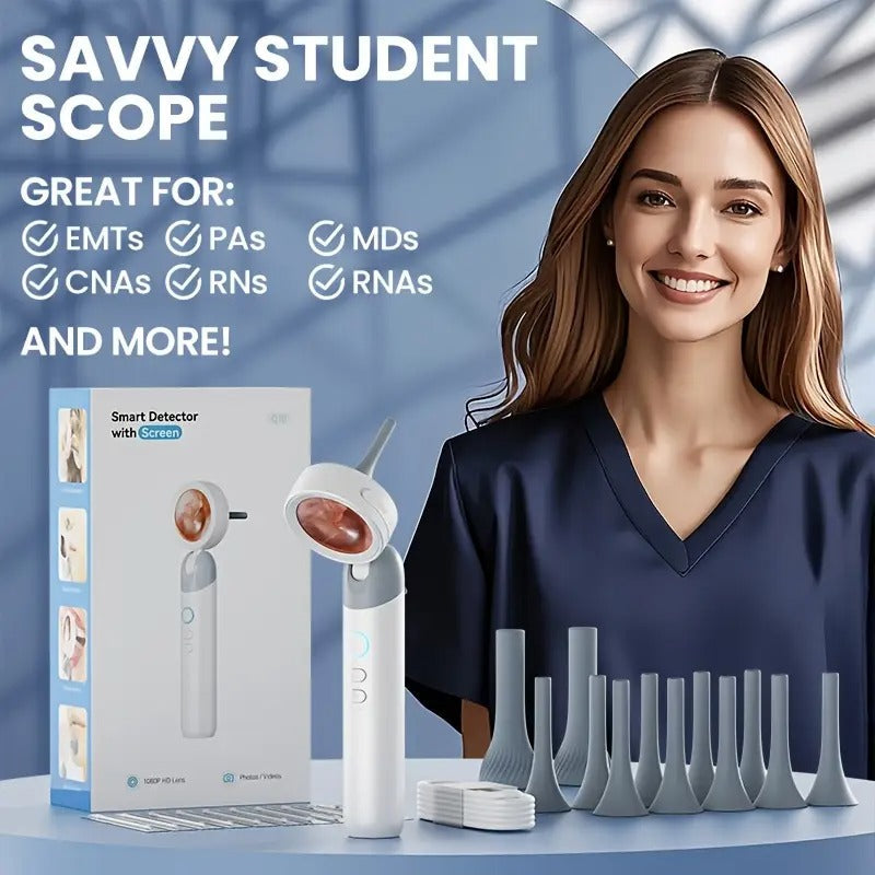 [4-in-1 Inskam Camera] Inskam 4-in-1 Smart Ear & Nose Camera | HD 1080P, 90° Rotating Inspection Head, Wax Removal Tool, Light Beige, for Ears, Nose, Hair, Oral Cavity & Pets