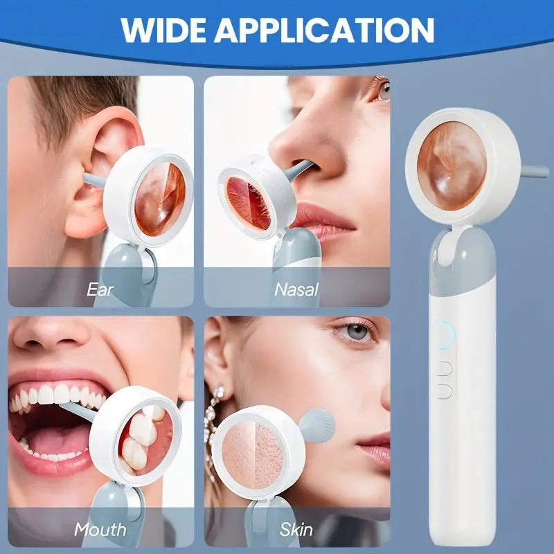 [4-in-1 Inskam Camera] Inskam 4-in-1 Smart Ear & Nose Camera | HD 1080P, 90° Rotating Inspection Head, Wax Removal Tool, Light Beige, for Ears, Nose, Hair, Oral Cavity & Pets