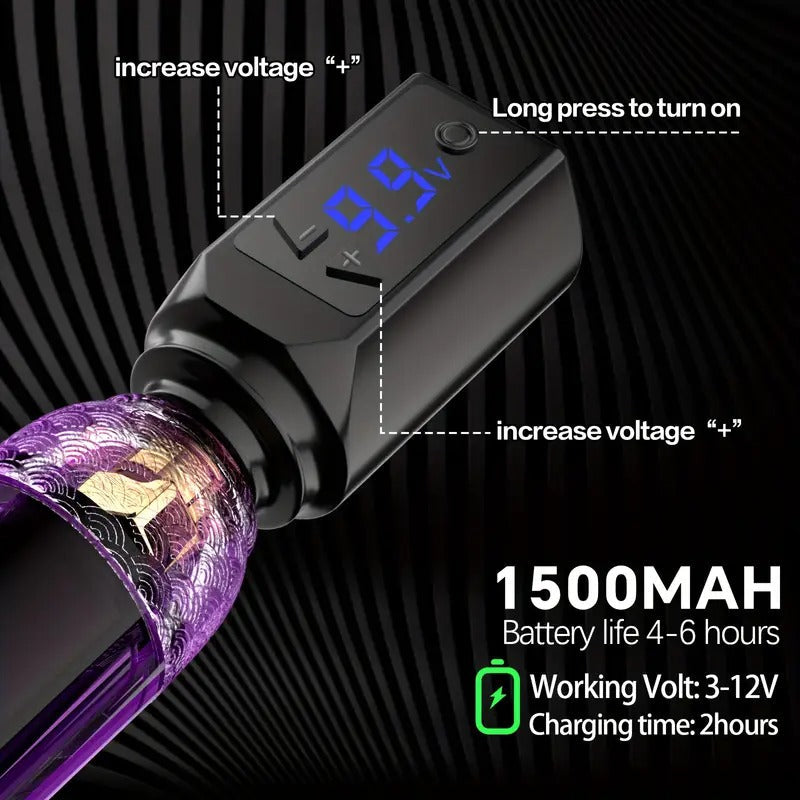 POSEIDON Tattoo Machine Kit Tattoo Gun Kit Complete Set With 20 Tattoo Needles 1500mAh Battery, Tattoo Machine Cordless Tattoo Machine Tattoo Supplies 11 Tattoo Inks Complete Cordless