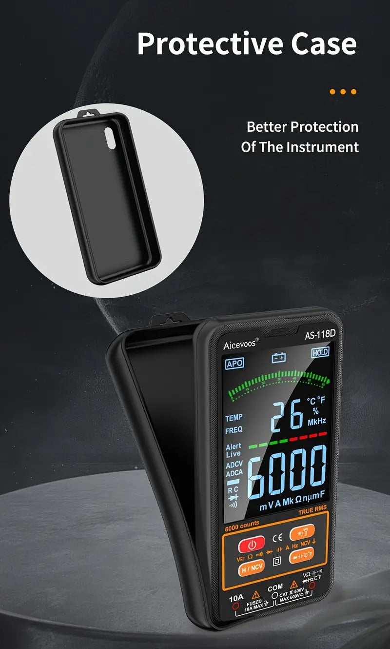 [Auto-Ranging Voltmeter] Smart Digital Multimeter - Auto-Ranging Voltmeter Measures Voltage, Current, Capacitance, Resistance, Continuity, Duty-Cycle, Temperature, and Frequency - Electrical Tester