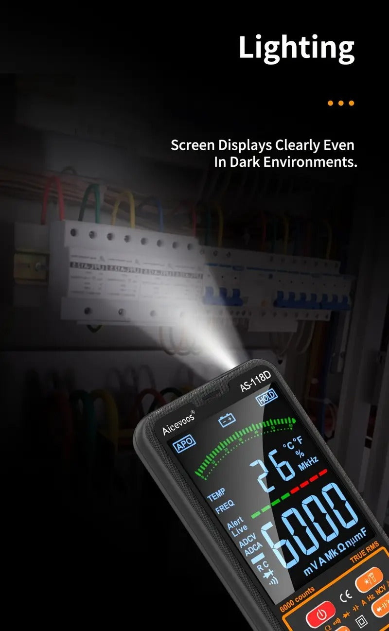 [Auto-Ranging Voltmeter] Smart Digital Multimeter - Auto-Ranging Voltmeter Measures Voltage, Current, Capacitance, Resistance, Continuity, Duty-Cycle, Temperature, and Frequency - Electrical Tester