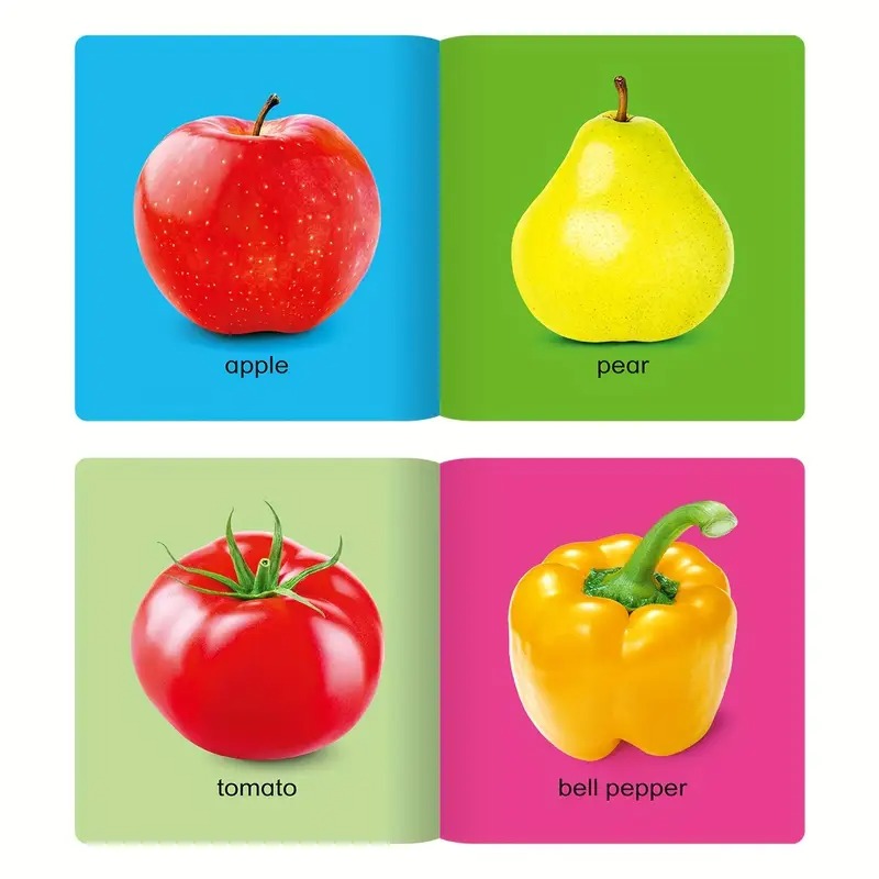 A Gift Box Containing 12 Illustrated Encyclopedias about Identifying Objects, Featuring English Apple Covers.