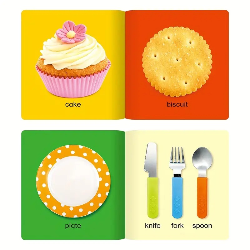 A Gift Box Containing 12 Illustrated Encyclopedias about Identifying Objects, Featuring English Apple Covers.