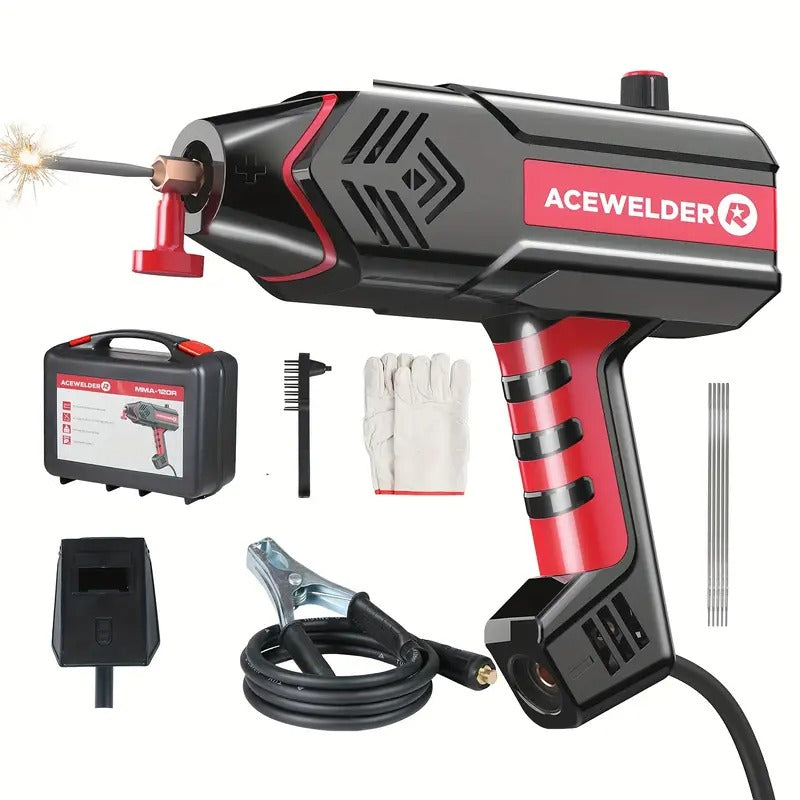 ACEWELDER 120Amp Handheld Welding Machine 110V Portable Electric ARC Welder Gun with Inverter Current Adjustment Stick Welder