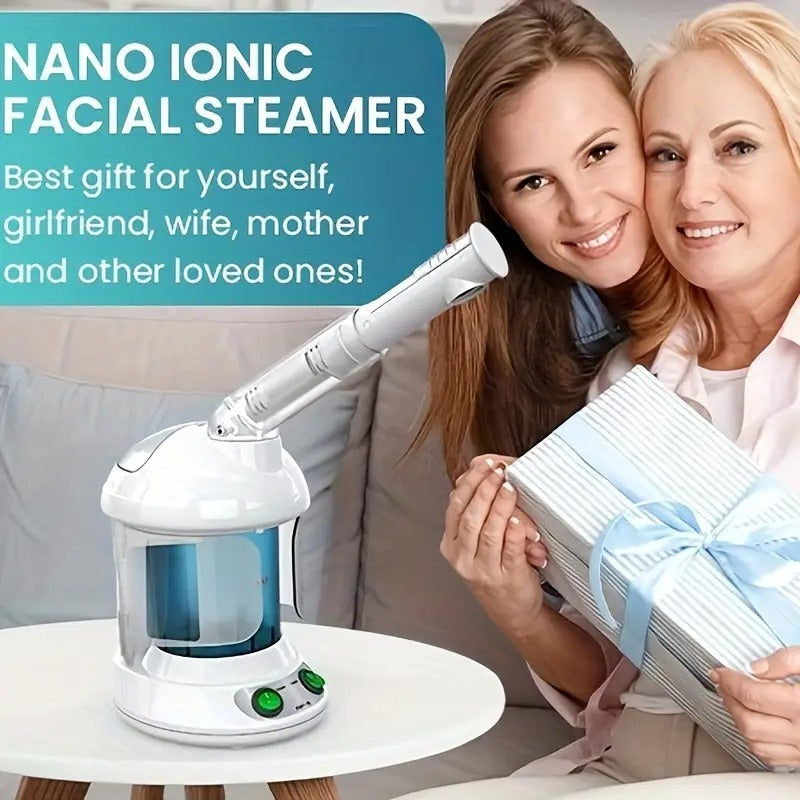 Facial Steamer, Fulog Nano Ionic Face Steamer For Facial Deep Cleaning Home Facial Spa, Portable Facial Steamer With 360° Rotatable
