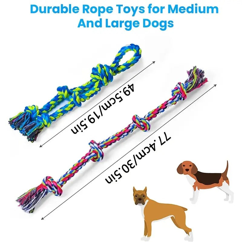 Dog Rope Toys For Large And Medium Aggressive Chewers, 2 Pack Heavy Duty Dog Rope Toy For Large Breed, Indestructible Dog Chew Toys, Tug Of War Dog Toy