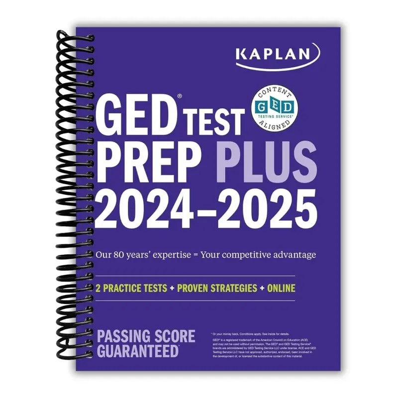 GED Test Prep Plus 2024 2025 Includes 2 Full Length Practice Tests, 1000 Practice Questions, and 60 Online Videos Kaplan Test Prep Spiral bound Caren Van Slyke