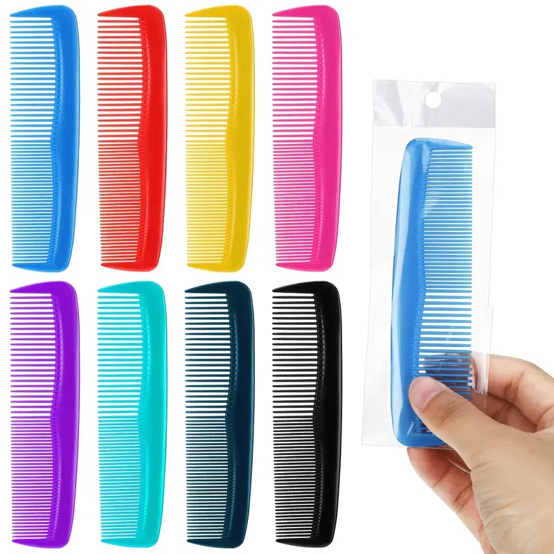 [Disposable Combs] 100pcs Multicolor Disposable Combs | Individually Wrapped, Fine Cutting | Travel & Home Use