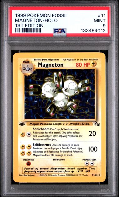 Magneton 1st Edition Fossil 11/62 PSA 9